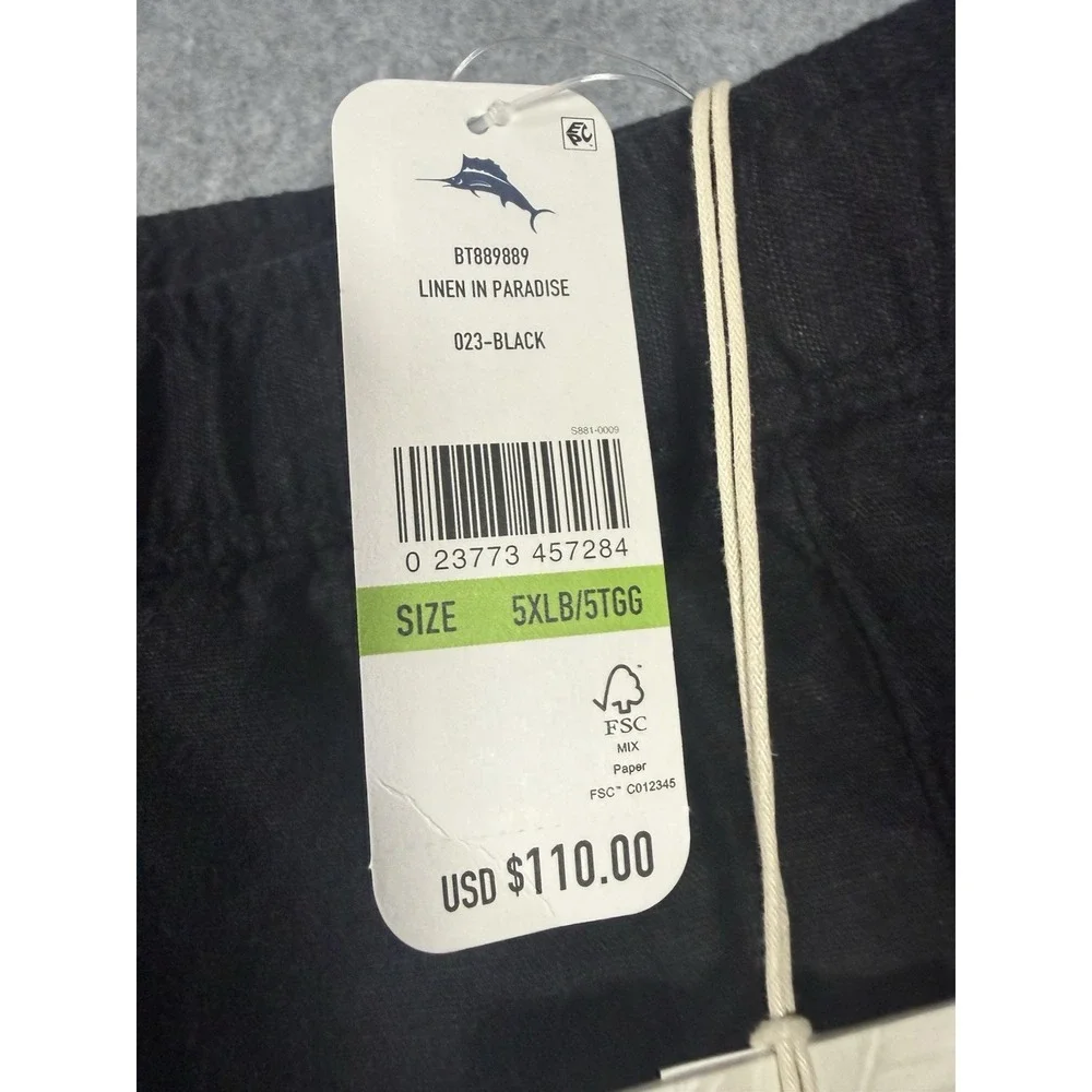 Tommy Bahama Linen in Paradise Men's Black Drawstring Shorts - Size 5XLB